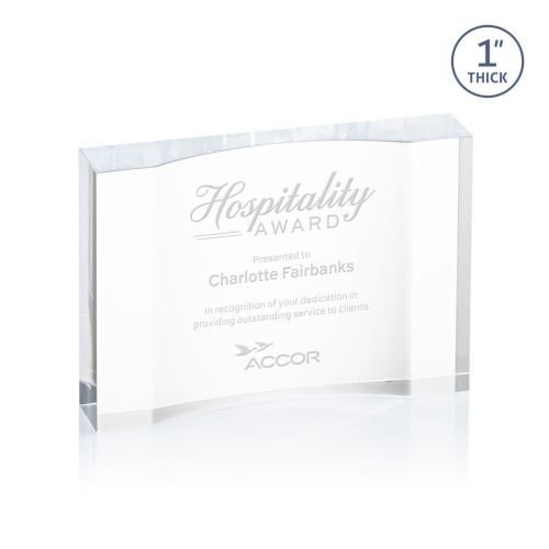 Awards and Plaques - Acrylic Trophies - Langworth Clear Rectangle Acrylic Trophy