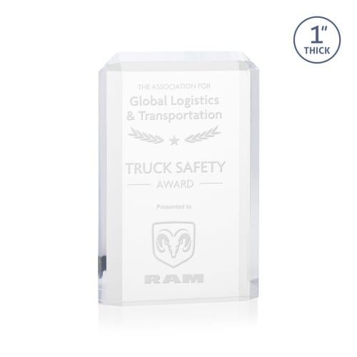 Awards and Plaques - Acrylic Trophies - Powell Clear Rectangle Acrylic Trophy
