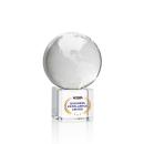 Globe on Cube Full Color Globe Crystal Trophy