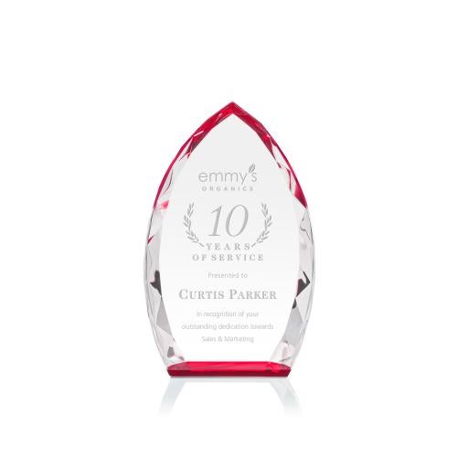 Awards and Plaques - Crystal Trophies - Grossman Red Peaks Crystal Trophy