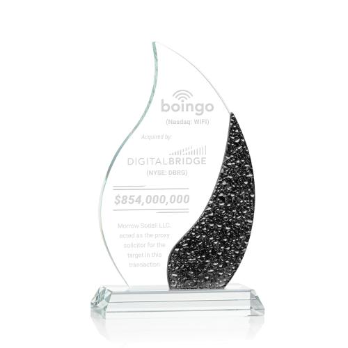 Awards and Plaques - Crystal Trophies - Oakley Black Flame Crystal Trophy