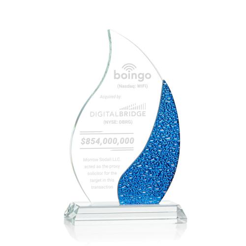 Awards and Plaques - Crystal Trophies - Oakley Blue Flame Crystal Trophy