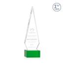 Cullen on Plated Base Green Crystal Trophy