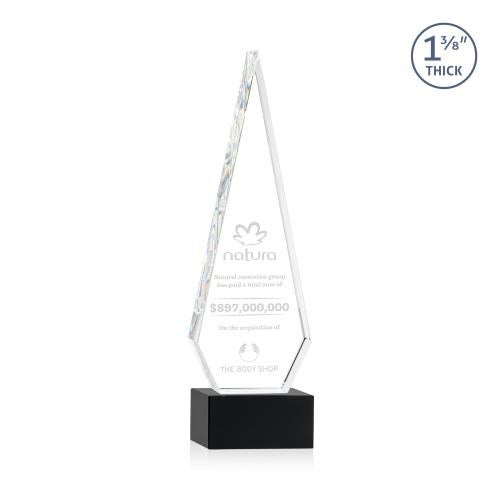Awards and Plaques - Crystal Trophies - Cullen on Plated Base Black Crystal Trophy
