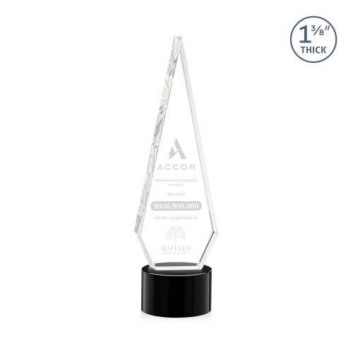 Awards and Plaques - Crystal Trophies - Cullen on Round Base Black Crystal Trophy