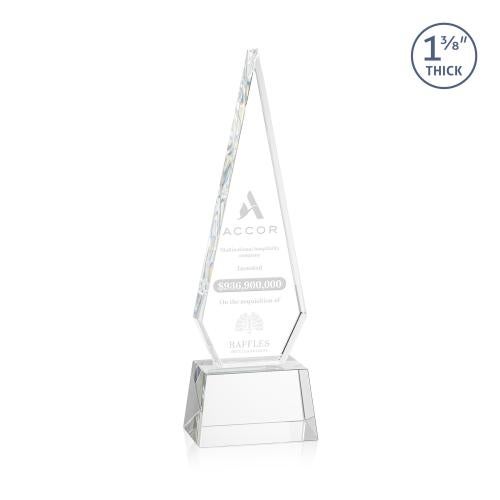 Awards and Plaques - Crystal Trophies - Cullen on Small Base Clear Crystal Trophy