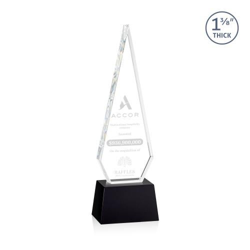 Awards and Plaques - Crystal Trophies - Cullen on Small Base Black Crystal Trophy