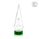 Cullen on Lockwood Base Green Polygon Crystal Trophy