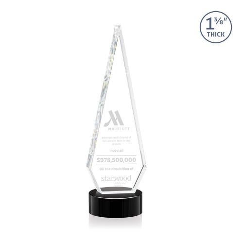 Awards and Plaques - Crystal Trophies - Cullen on Lockwood Base Black Crystal Trophy
