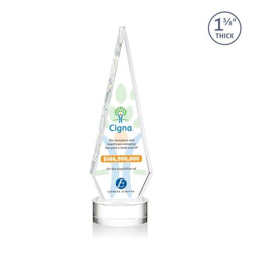 Awards and Plaques - Crystal Trophies - Cullen Full Color on Lockwood Base Clear Crystal Trophy