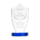 Skylark Shield Blue Unique Crystal Trophy