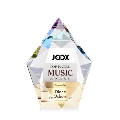 Awards and Plaques - Crystal Trophies - Barron Full Color Prismatic Polygon Crystal Trophy