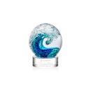 Ocean Wave on Lockwood Base Clear Globe Glass Trophy