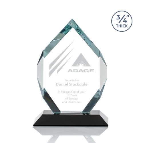 Awards and Plaques - Crystal Trophies - Diamond Diamond Black Polygon Crystal Trophy
