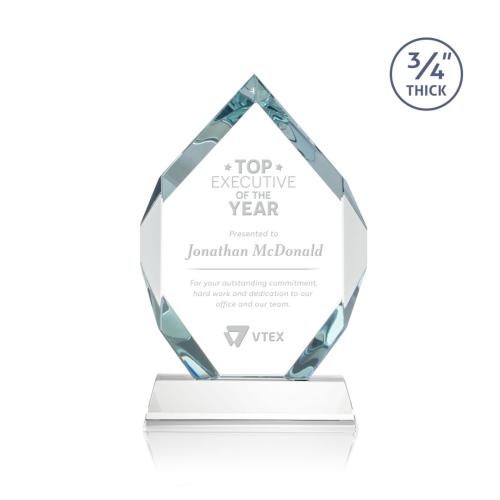 Awards and Plaques - Crystal Trophies - Diamond Diamond on Helton Starfire Polygon Crystal Trophy