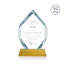 Diamond Diamond on Helton Amber Polygon Crystal Trophy