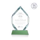 Diamond Diamond on Helton Green Polygon Crystal Trophy