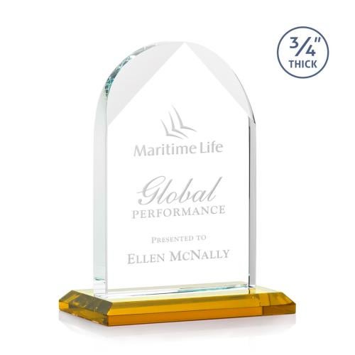Awards and Plaques - Crystal Trophies - Cortez Amber Peaks Crystal Trophy