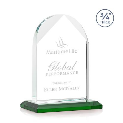 Awards and Plaques - Crystal Trophies - Cortez Green Peaks Crystal Trophy