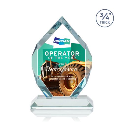 Awards and Plaques - Crystal Trophies - Diamond Diamond Full Color Starfire Polygon Crystal Trophy