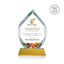 Diamond Diamond Full Color on Helton Amber Polygon Crystal Trophy