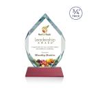 Diamond Diamond Full Color on Helton Red Polygon Crystal Trophy