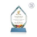 Diamond Diamond Full Color on Helton Sky Blue Polygon Crystal Trophy