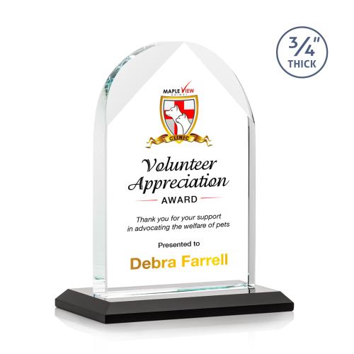 Awards and Plaques - Crystal Trophies - Cortez Full Color Black Peaks Crystal Trophy