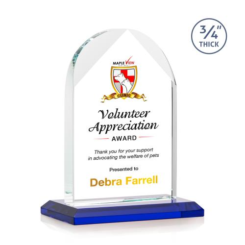 Awards and Plaques - Crystal Trophies - Cortez Full Color Blue Peaks Crystal Trophy