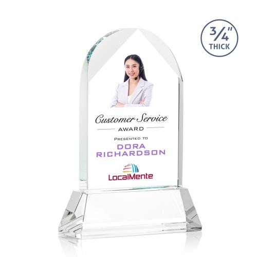 Awards and Plaques - Crystal Trophies - Cortez Full Color on Helton Clear Peaks Crystal Trophy
