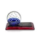 Darby Globe on Rosewood Base Glass Trophy