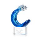 Oceana on Gibbons Base Clear Circle Glass Trophy