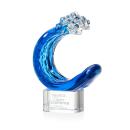 Oceana on Half Round Base Clear Circle Glass Trophy