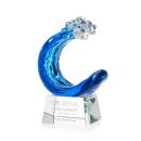 Oceana on Small Crystal Base Clear Circle Glass Trophy