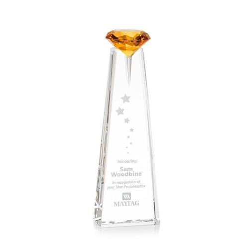 Awards and Plaques - Crystal Trophies - Mitchell Diamond Optical/Amber Towers Crystal Trophy