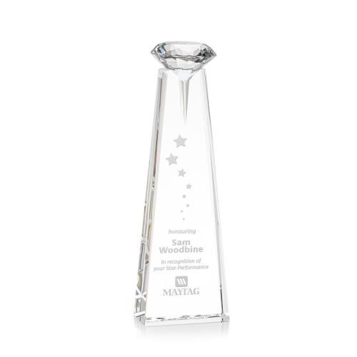 Awards and Plaques - Crystal Trophies - Mitchell Diamond Optical/Diamond Towers Crystal Trophy