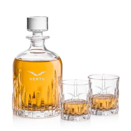 Custom Barware Glasses - Decanters - Leslie Decanter Set