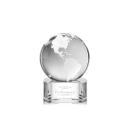 Globe on Half Round Base Clear Globe Crystal Trophy