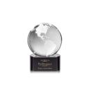 Globe on Half Round Base Black Globe Crystal Trophy