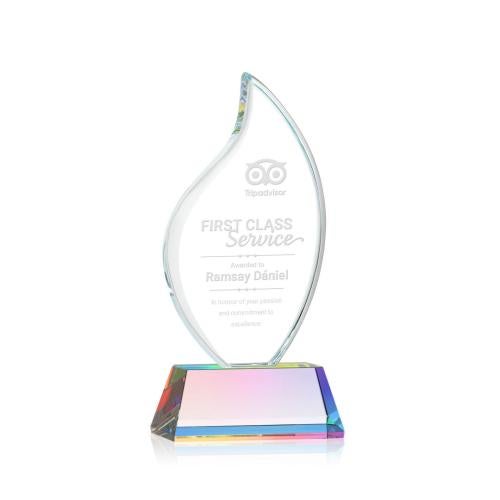 Awards and Plaques - Crystal Trophies - Teague on Helton Prismatic Flame Crystal Trophy