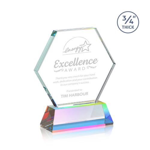 Awards and Plaques - Crystal Trophies - Pagan on Helton Prismatic Polygon Crystal Trophy