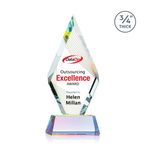 Awards and Plaques - Crystal Trophies - Richmond Full Color on Helton Prismatic Crystal Trophy