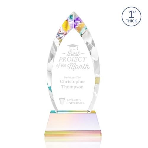 Awards and Plaques - Crystal Trophies - Marinello on Base Prismatic Peaks Crystal Trophy