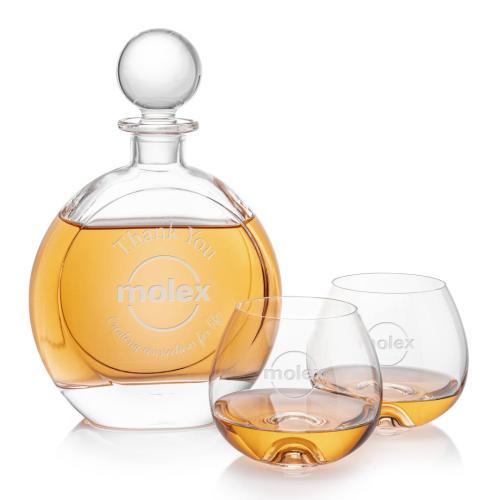 Custom Barware Glasses - Decanters - Bonello Decanter & Lambert Set