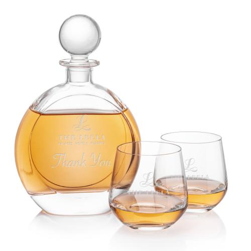 Custom Barware Glasses - Decanters - Bonello Decanter & Garland Set