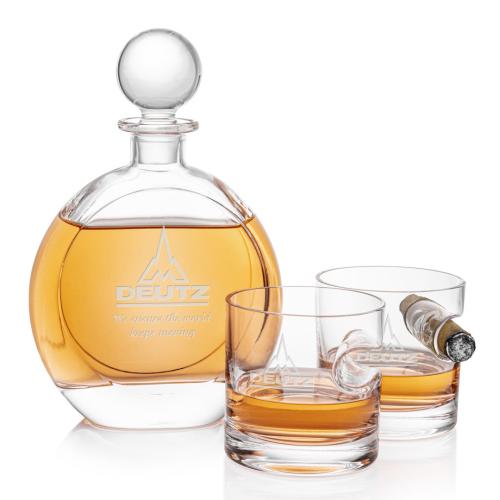 Custom Barware Glasses - Decanters - Bonello Decanter & Havana Set