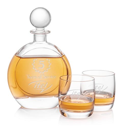 Custom Barware Glasses - Decanters - Bonello Decanter & Ritz Set