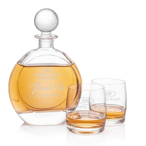 Custom Barware Glasses - Decanters - Bonello Decanter & Haywood Set