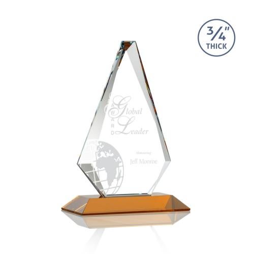 Awards and Plaques - Crystal Trophies - Crowell Amber Crystal Trophy