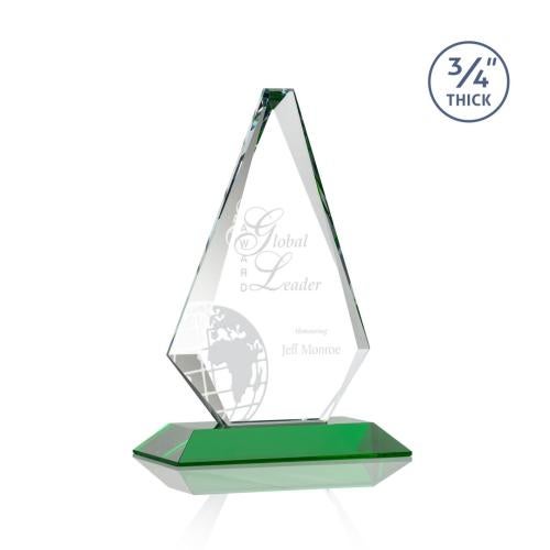 Awards and Plaques - Crystal Trophies - Crowell Green Crystal Trophy